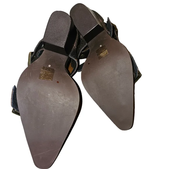 Free People JEFFREY CAMPBELL Hendrix Heels Brown Crackle Leather Size 8 - Picture 5 of 6